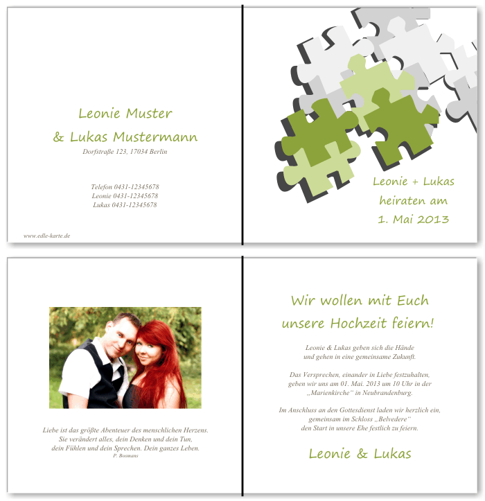  Einladungskarten Hochzeit, Hochzeitseinladungen, Hochzeitskarten, Einladungen f&uuml;r Hochzeit