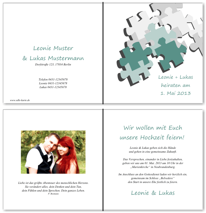  Einladungskarten Hochzeit, Hochzeitseinladungen, Hochzeitskarten, Einladungen f&uuml;r Hochzeit