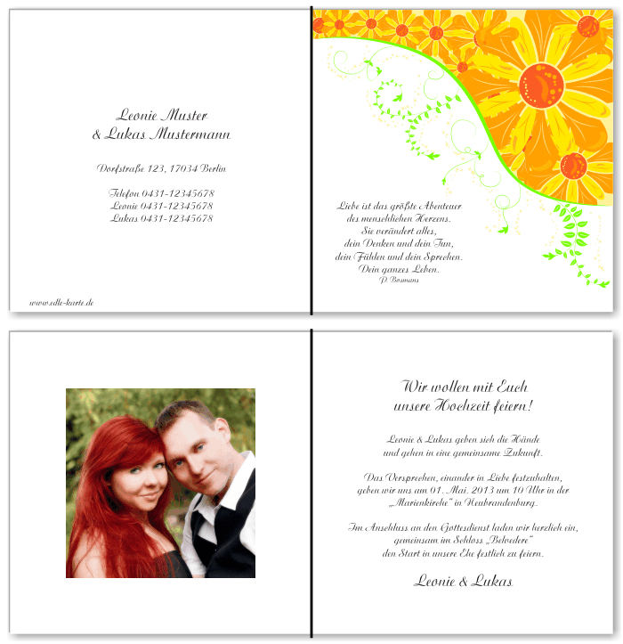  Einladungskarten Hochzeit, Hochzeitseinladungen, Hochzeitskarten, Einladungen f&uuml;r Hochzeit