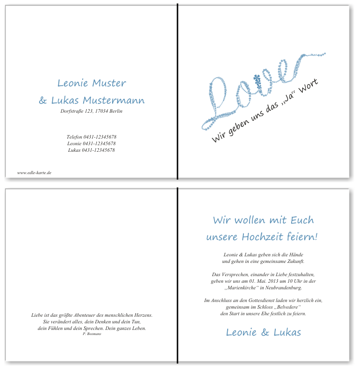  Einladungskarten Hochzeit, Hochzeitseinladungen, Hochzeitskarten, Einladungen f&uuml;r Hochzeit