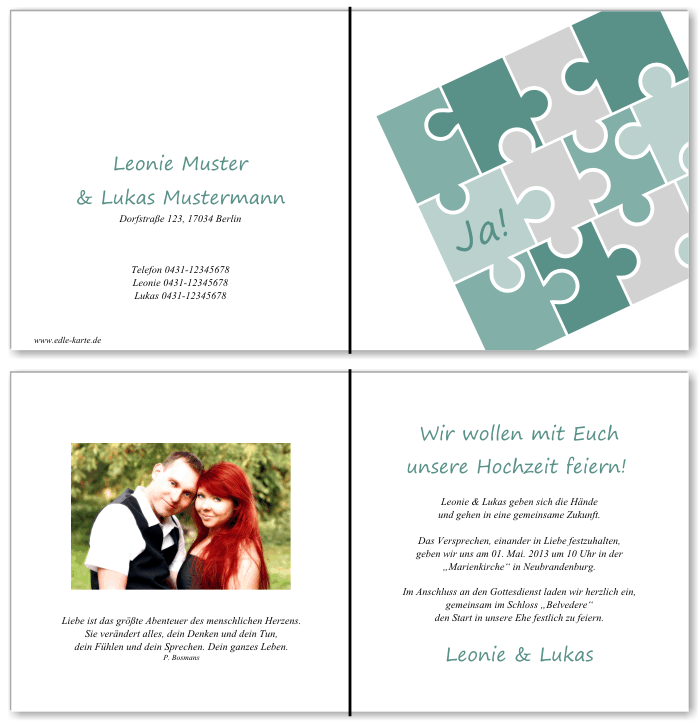  Einladungskarten Hochzeit, Hochzeitseinladungen, Hochzeitskarten, Einladungen f&uuml;r Hochzeit