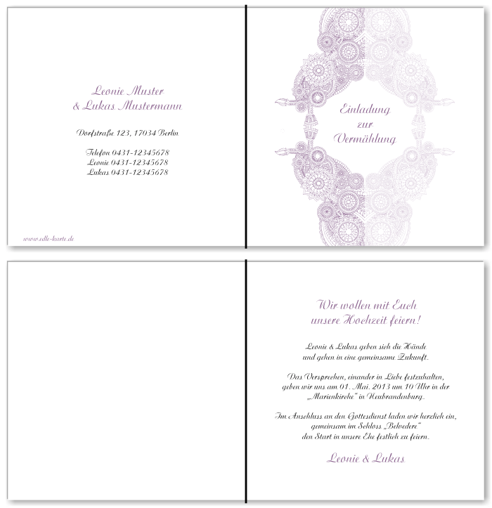  Einladungskarten Hochzeit, Hochzeitseinladungen, Hochzeitskarten, Einladungen f&uuml;r Hochzeit