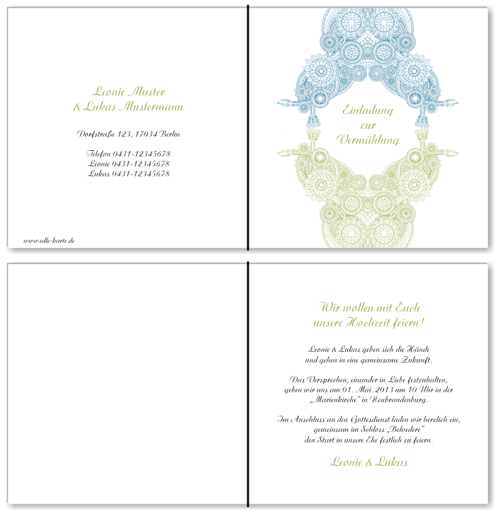  Einladungskarten Hochzeit, Hochzeitseinladungen, Hochzeitskarten, Einladungen f&uuml;r Hochzeit