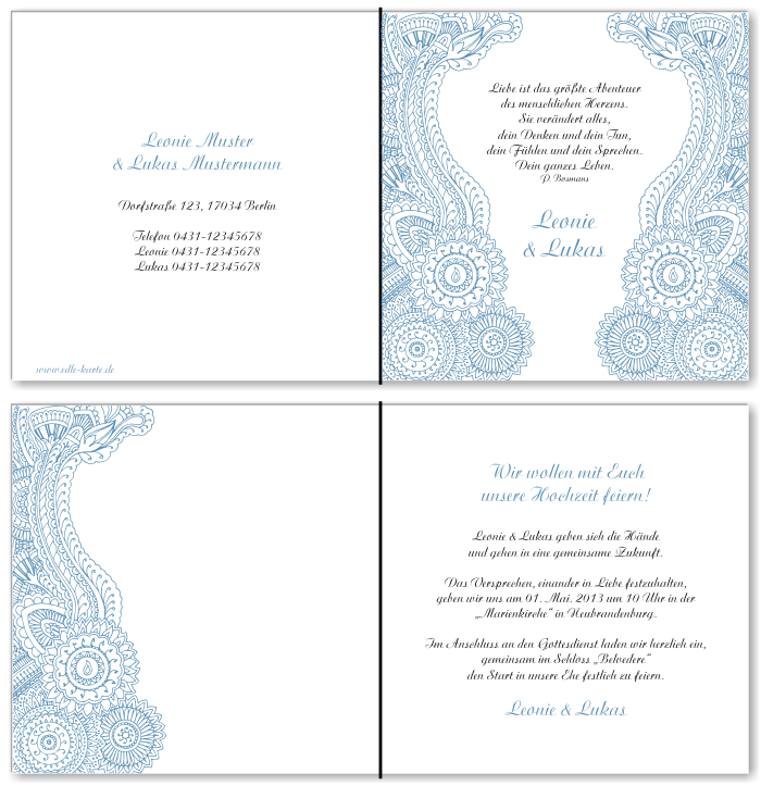  Einladungskarten Hochzeit, Hochzeitseinladungen, Hochzeitskarten, Einladungen f&uuml;r Hochzeit