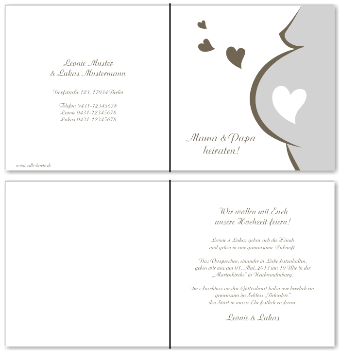  Einladungskarten Hochzeit, Hochzeitseinladungen, Hochzeitskarten, Einladungen f&uuml;r Hochzeit