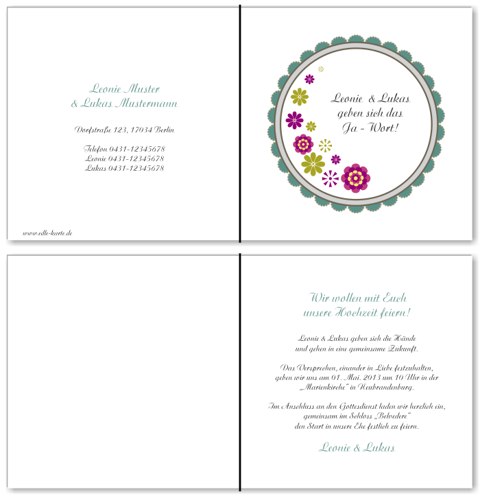  Einladungskarten Hochzeit, Hochzeitseinladungen, Hochzeitskarten, Einladungen f&uuml;r Hochzeit