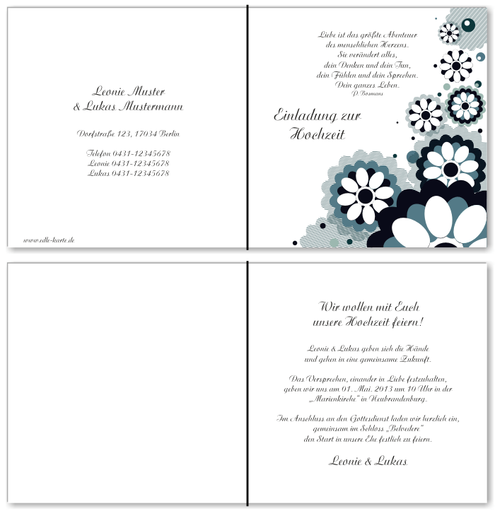  Einladungskarten Hochzeit, Hochzeitseinladungen, Hochzeitskarten, Einladungen f&uuml;r Hochzeit