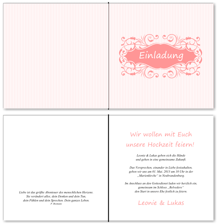  Einladungskarten Hochzeit, Hochzeitseinladungen, Hochzeitskarten, Einladungen f&uuml;r Hochzeit