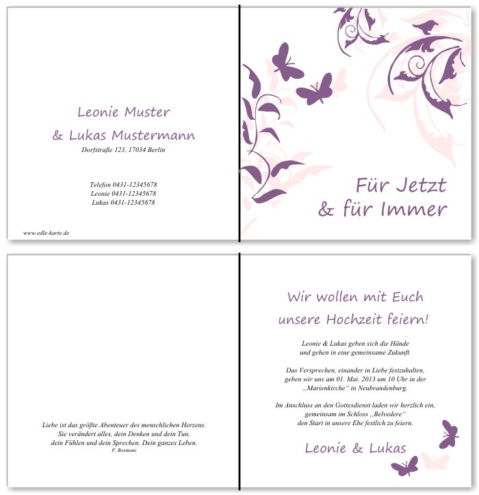  Einladungskarten Hochzeit, Hochzeitseinladungen, Hochzeitskarten, Einladungen f&uuml;r Hochzeit