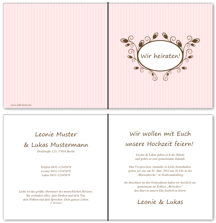  Einladungskarten Hochzeit, Hochzeitseinladungen, Hochzeitskarten, Einladungen f&uuml;r Hochzeit