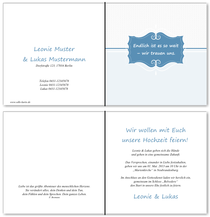  Einladungskarten Hochzeit, Hochzeitseinladungen, Hochzeitskarten, Einladungen f&uuml;r Hochzeit