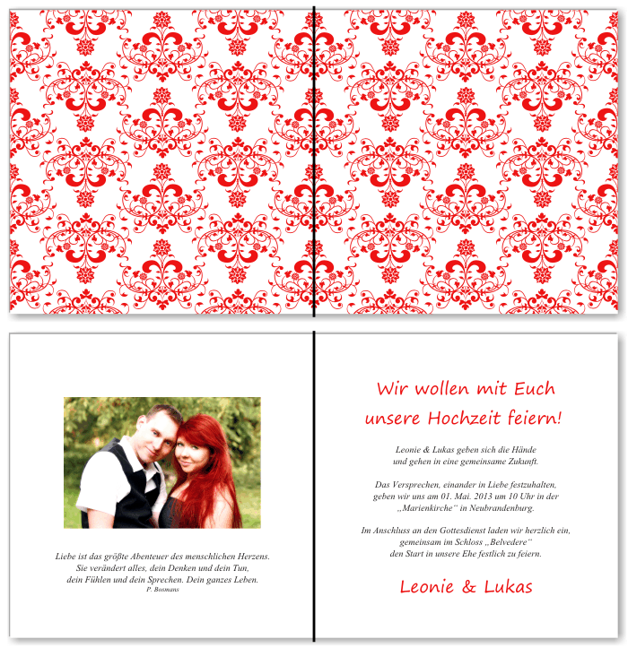  Einladungskarten Hochzeit, Hochzeitseinladungen, Hochzeitskarten, Einladungen f&uuml;r Hochzeit