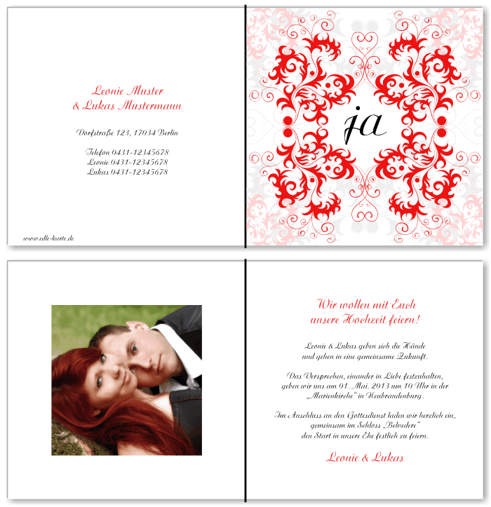  Einladungskarten Hochzeit, Hochzeitseinladungen, Hochzeitskarten, Einladungen f&uuml;r Hochzeit