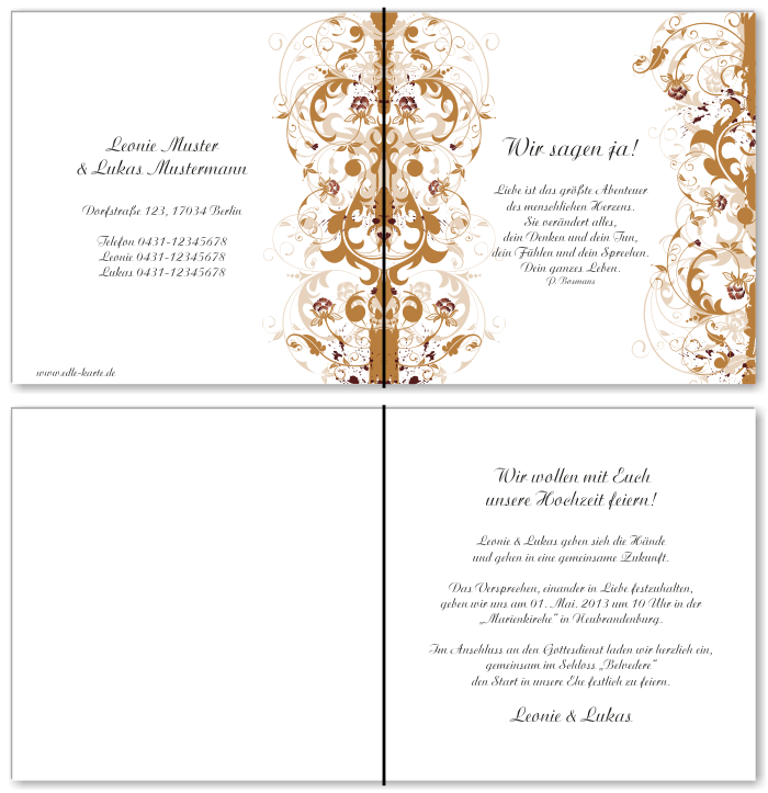  Einladungskarten Hochzeit, Hochzeitseinladungen, Hochzeitskarten, Einladungen f&uuml;r Hochzeit