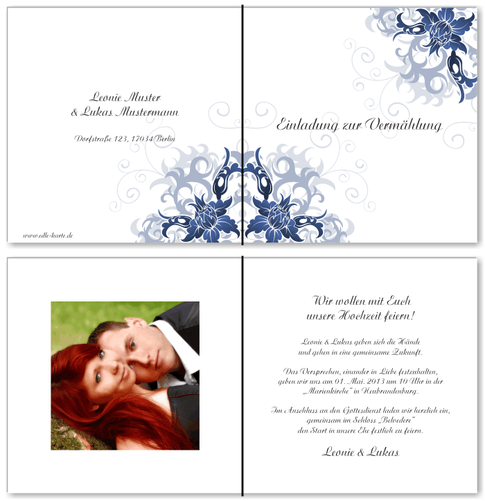  Einladungskarten Hochzeit, Hochzeitseinladungen, Hochzeitskarten, Einladungen f&uuml;r Hochzeit