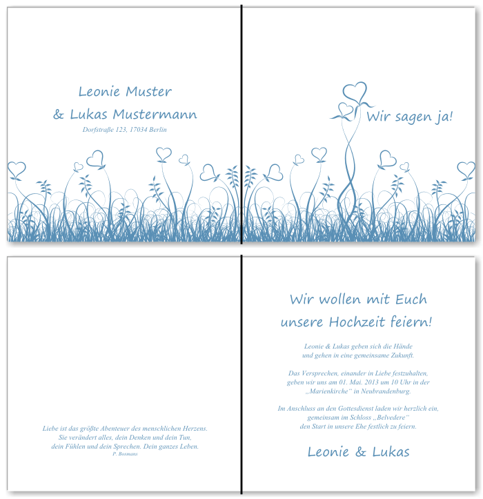  Einladungskarten Hochzeit, Hochzeitseinladungen, Hochzeitskarten, Einladungen f&uuml;r Hochzeit