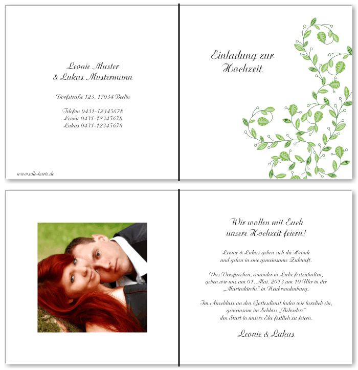  Einladungskarten Hochzeit, Hochzeitseinladungen, Hochzeitskarten, Einladungen f&uuml;r Hochzeit