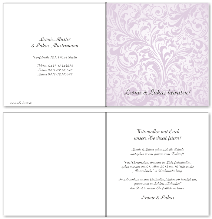  Einladungskarten Hochzeit, Hochzeitseinladungen, Hochzeitskarten, Einladungen f&uuml;r Hochzeit