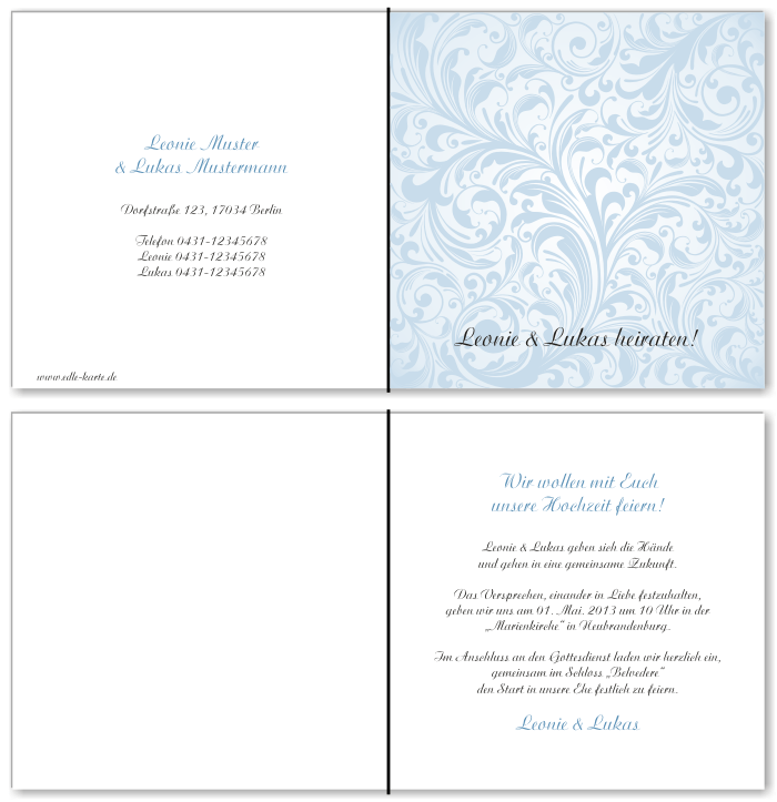  Einladungskarten Hochzeit, Hochzeitseinladungen, Hochzeitskarten, Einladungen f&uuml;r Hochzeit