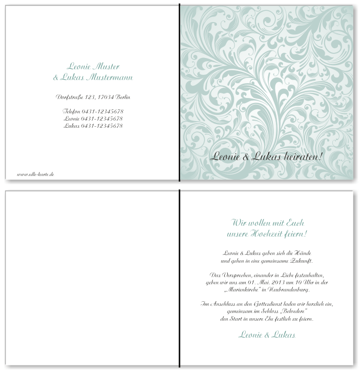  Einladungskarten Hochzeit, Hochzeitseinladungen, Hochzeitskarten, Einladungen f&uuml;r Hochzeit