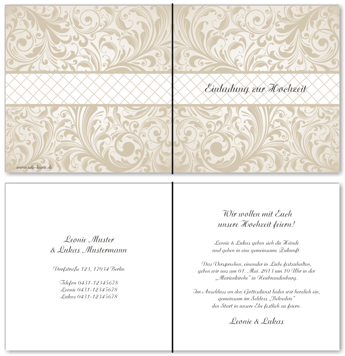  Einladungskarten Hochzeit, Hochzeitseinladungen, Hochzeitskarten, Einladungen f&uuml;r Hochzeit