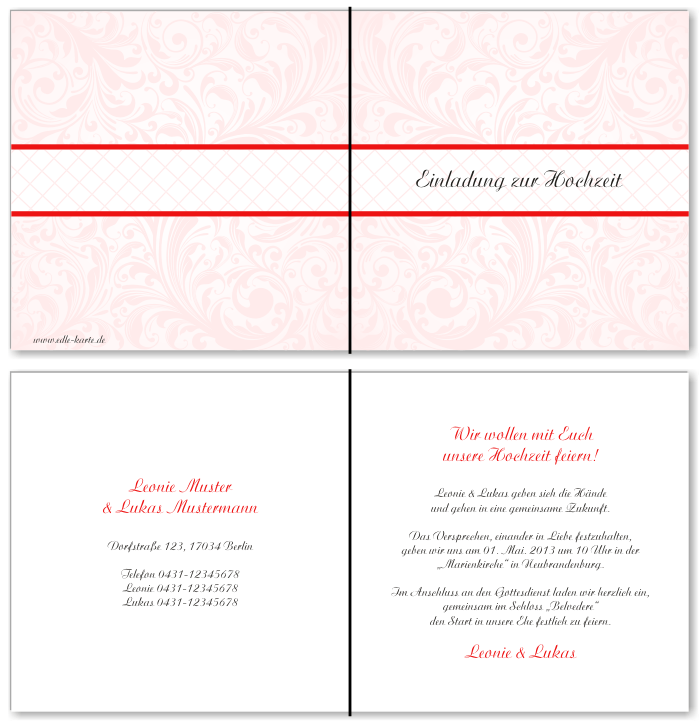  Einladungskarten Hochzeit, Hochzeitseinladungen, Hochzeitskarten, Einladungen f&uuml;r Hochzeit