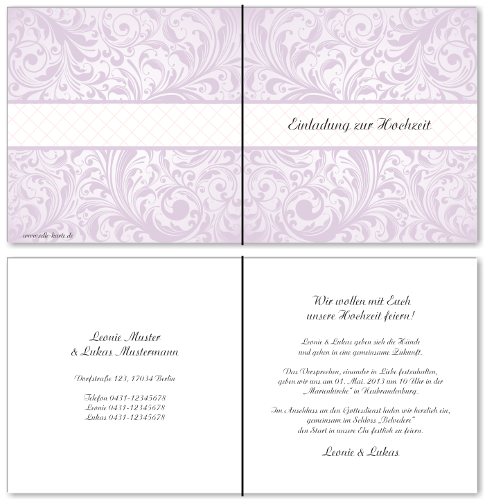  Einladungskarten Hochzeit, Hochzeitseinladungen, Hochzeitskarten, Einladungen f&uuml;r Hochzeit