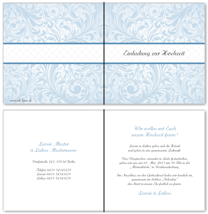  Einladungskarten Hochzeit, Hochzeitseinladungen, Hochzeitskarten, Einladungen f&uuml;r Hochzeit