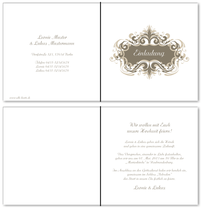  Einladungskarten Hochzeit, Hochzeitseinladungen, Hochzeitskarten, Einladungen f&uuml;r Hochzeit