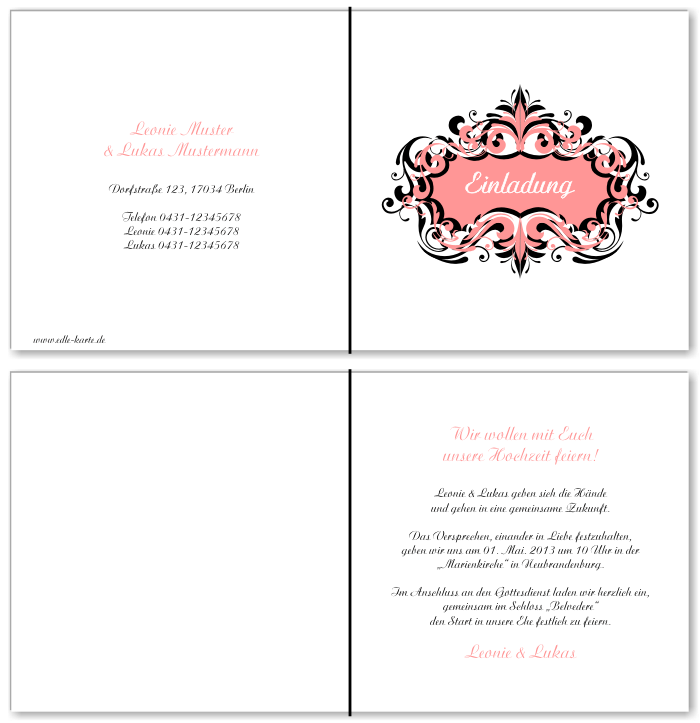  Einladungskarten Hochzeit, Hochzeitseinladungen, Hochzeitskarten, Einladungen f&uuml;r Hochzeit