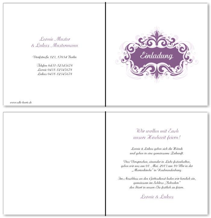  Einladungskarten Hochzeit, Hochzeitseinladungen, Hochzeitskarten, Einladungen f&uuml;r Hochzeit