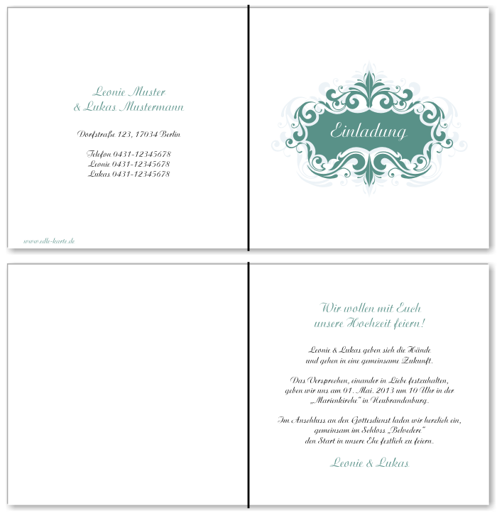  Einladungskarten Hochzeit, Hochzeitseinladungen, Hochzeitskarten, Einladungen f&uuml;r Hochzeit