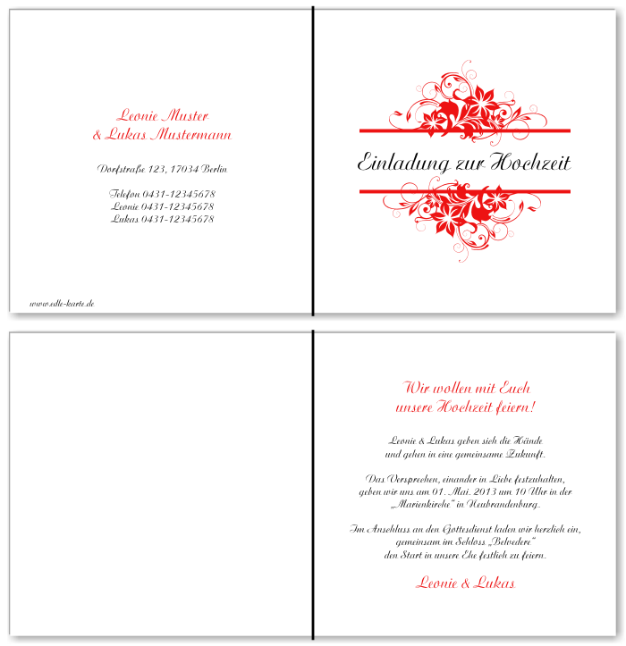  Einladungskarten Hochzeit, Hochzeitseinladungen, Hochzeitskarten, Einladungen f&uuml;r Hochzeit