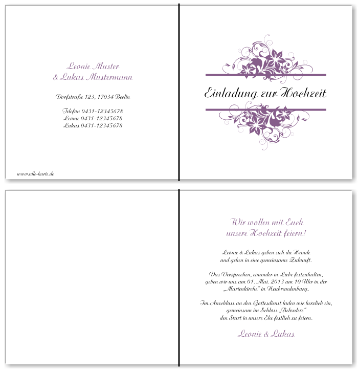  Einladungskarten Hochzeit, Hochzeitseinladungen, Hochzeitskarten, Einladungen f&uuml;r Hochzeit