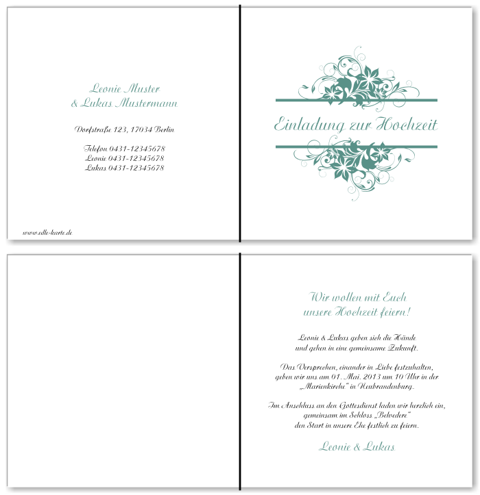  Einladungskarten Hochzeit, Hochzeitseinladungen, Hochzeitskarten, Einladungen f&uuml;r Hochzeit