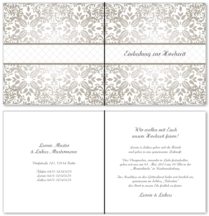  Einladungskarten Hochzeit, Hochzeitseinladungen, Hochzeitskarten, Einladungen f&uuml;r Hochzeit