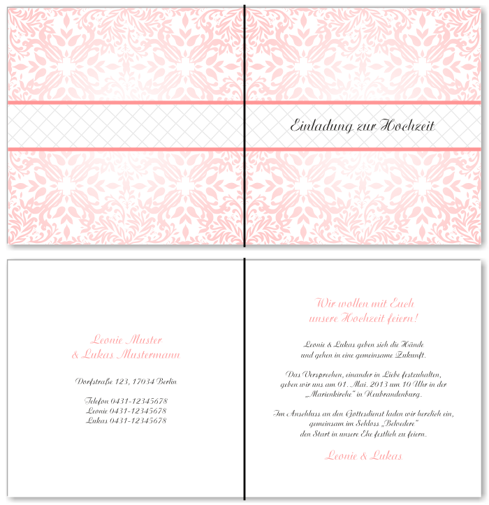  Einladungskarten Hochzeit, Hochzeitseinladungen, Hochzeitskarten, Einladungen f&uuml;r Hochzeit