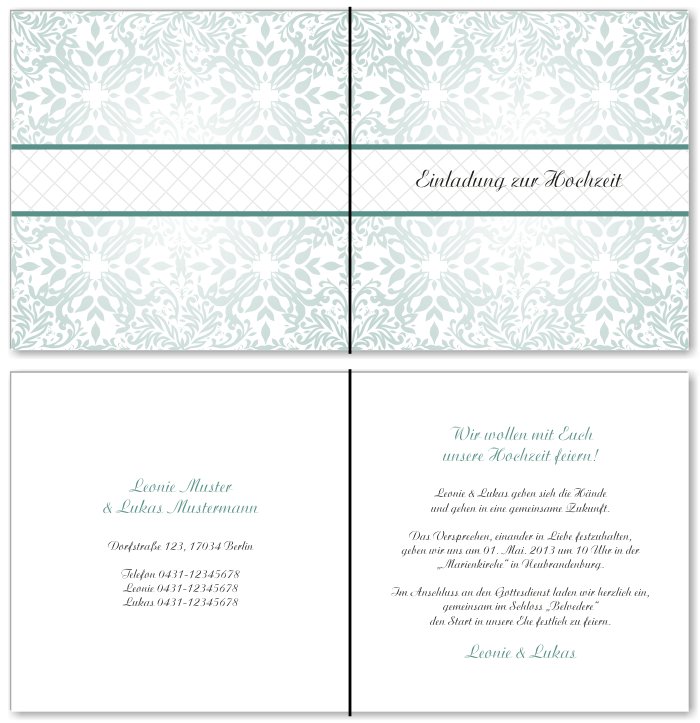  Einladungskarten Hochzeit, Hochzeitseinladungen, Hochzeitskarten, Einladungen f&uuml;r Hochzeit