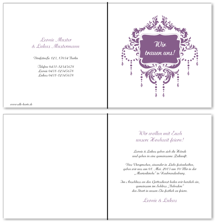  Einladungskarten Hochzeit, Hochzeitseinladungen, Hochzeitskarten, Einladungen f&uuml;r Hochzeit