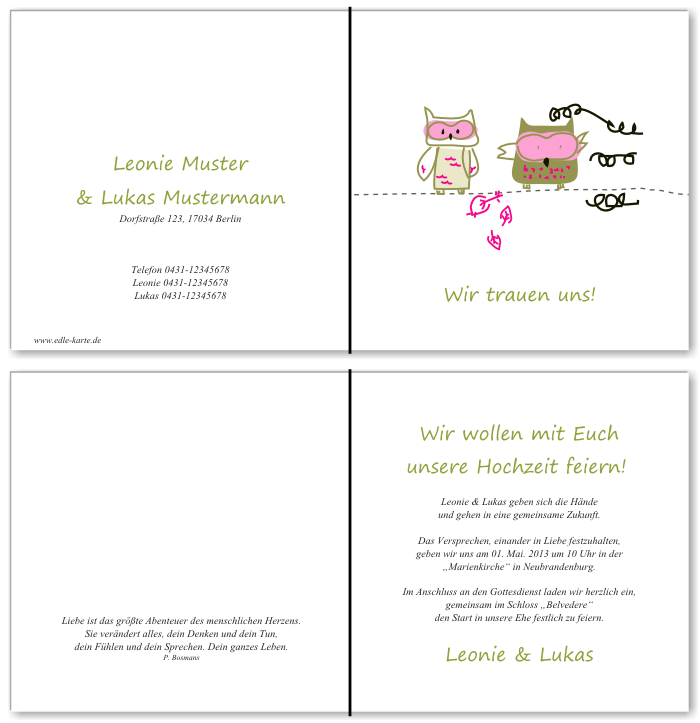  Einladungskarten Hochzeit, Hochzeitseinladungen, Hochzeitskarten, Einladungen f&uuml;r Hochzeit