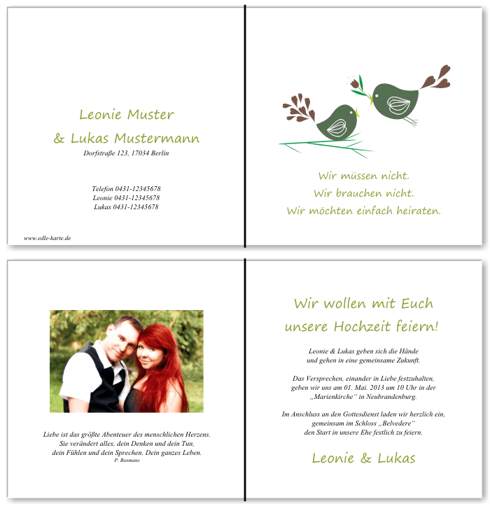  Einladungskarten Hochzeit, Hochzeitseinladungen, Hochzeitskarten, Einladungen f&uuml;r Hochzeit