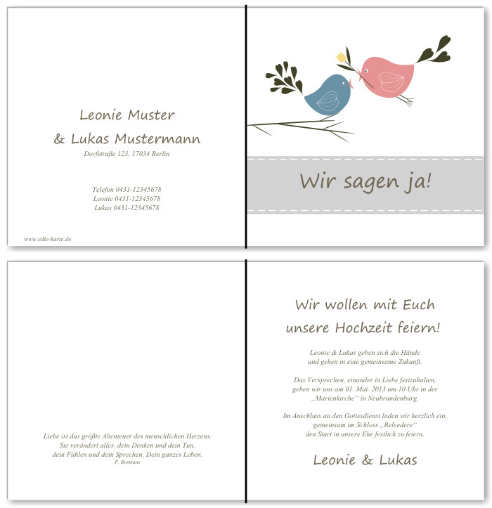  Einladungskarten Hochzeit, Hochzeitseinladungen, Hochzeitskarten, Einladungen f&uuml;r Hochzeit