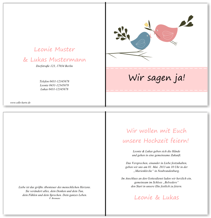  Einladungskarten Hochzeit, Hochzeitseinladungen, Hochzeitskarten, Einladungen f&uuml;r Hochzeit