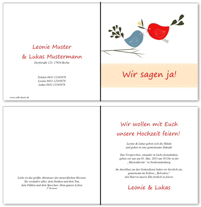  Einladungskarten Hochzeit, Hochzeitseinladungen, Hochzeitskarten, Einladungen f&uuml;r Hochzeit