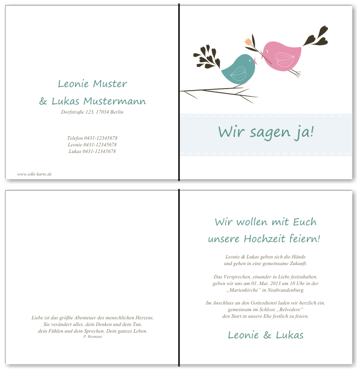  Einladungskarten Hochzeit, Hochzeitseinladungen, Hochzeitskarten, Einladungen f&uuml;r Hochzeit