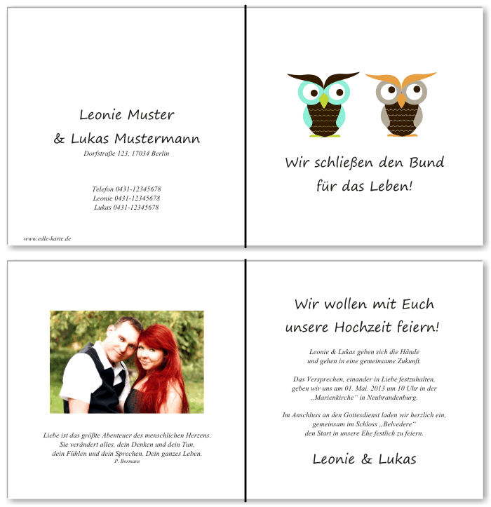  Einladungskarten Hochzeit, Hochzeitseinladungen, Hochzeitskarten, Einladungen f&uuml;r Hochzeit