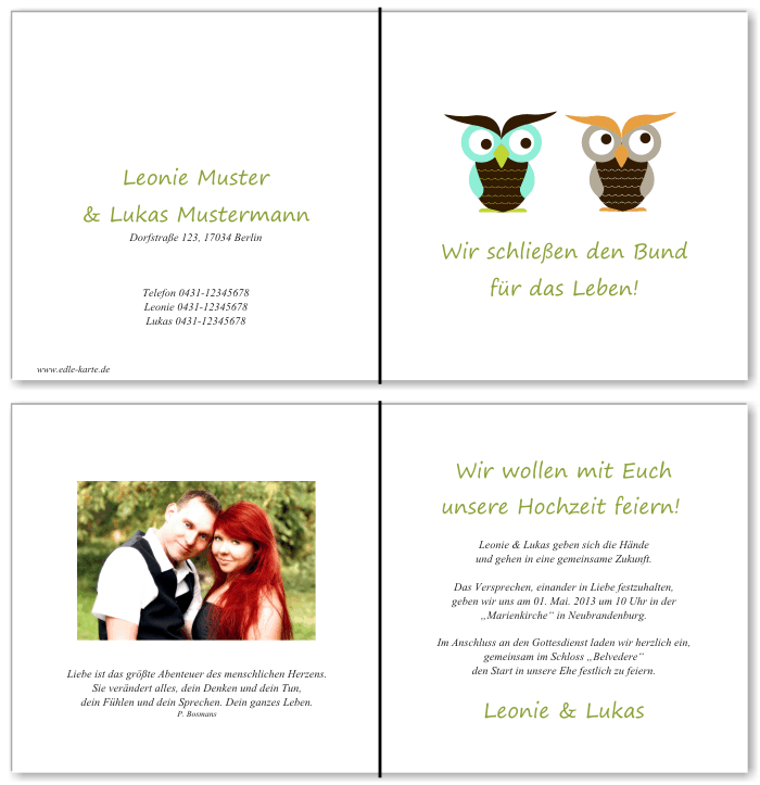  Einladungskarten Hochzeit, Hochzeitseinladungen, Hochzeitskarten, Einladungen f&uuml;r Hochzeit