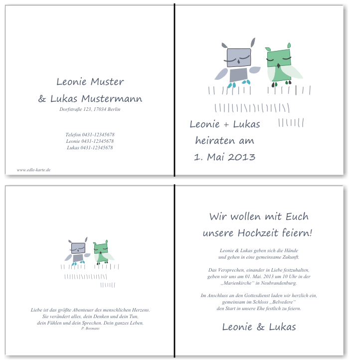  Einladungskarten Hochzeit, Hochzeitseinladungen, Hochzeitskarten, Einladungen f&uuml;r Hochzeit