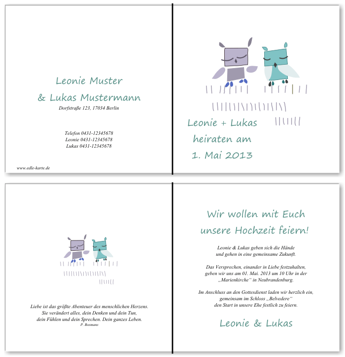  Einladungskarten Hochzeit, Hochzeitseinladungen, Hochzeitskarten, Einladungen f&uuml;r Hochzeit