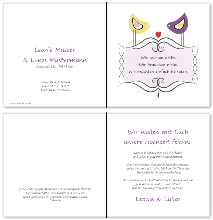  Einladungskarten Hochzeit, Hochzeitseinladungen, Hochzeitskarten, Einladungen f&uuml;r Hochzeit